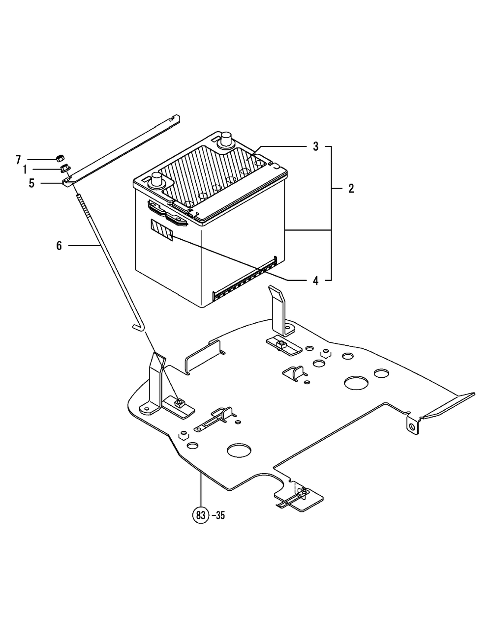 Battery Diagram and Parts List for SX3100 54ALB4S727-54ALB4SW727-54ALB4SX727-54ALB4SY727-54ALB4SZ727-54AMB4S727-54AMB4SW727-54AMB4SX727-54AMB4SY727-54AMB4SZ727 Cub Cadet Lawn Tractor